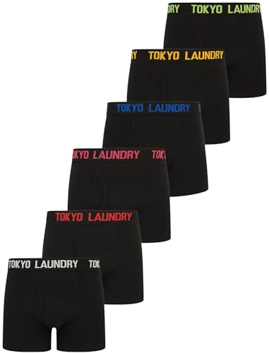 Tokyo Laundry Herren (6er Pack) Boxershorts Set, Papa Schwarz, L von Tokyo Laundry