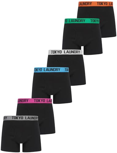 Tokyo Laundry Herren (6er Pack) Boxershorts Set, Tagus Schwarz, S von Tokyo Laundry