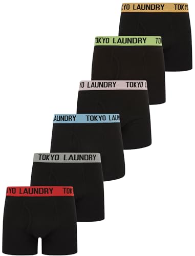 Tokyo Laundry Herren (6er Pack) Boxershorts Set, Welbeck Schwarz, L von Tokyo Laundry