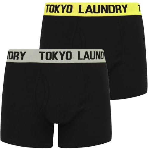 Tokyo Laundry Herren-Boxershorts, 2er-Pack, Wickler - Gelb - Grau, XL von Tokyo Laundry