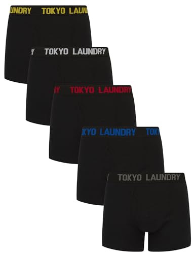Tokyo Laundry Herren-Boxershorts, 5er-Pack, Stretch-Baumwolle, Tona - Schwarz, XXL von Tokyo Laundry