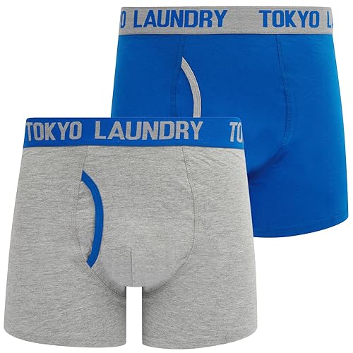 Tokyo Laundry Herren Boxershorts, Schwarz, 2er-Pack, Budworth - Grau - Blau, XL von Tokyo Laundry