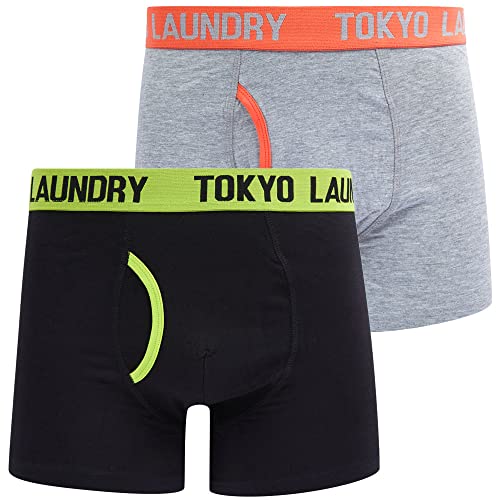 Tokyo Laundry Herren-Boxershorts, Stretch, 2 Stück, Sadiki - Grün - Koralle, M von Tokyo Laundry