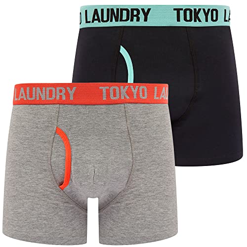 Tokyo Laundry Herren-Boxershorts, Stretch, 2 Stück, Tompion - Blau - Koralle, M von Tokyo Laundry