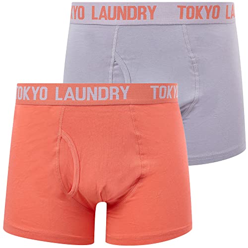 Tokyo Laundry Herren-Boxershorts, Stretch, 2 Stück, Snowden - Lila - Rosa, L von Tokyo Laundry