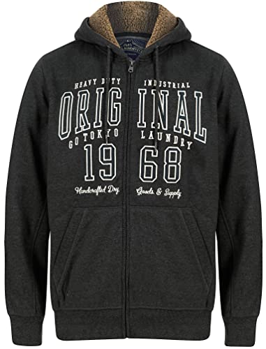 Tokyo Laundry Herren Halding Zip Through Kapuzenoberteil mit Fleece gefütterter Kapuze, Charcoal Marl, S Tokyo Laundry Herren Halding Zip Through Kapuzenoberteil mit Fleece gefütterter Kapuze, Charcoal Marl, S von Tokyo Laundry