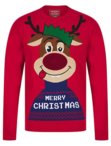 Tokyo Laundry Herren Merry Christmas 'Feelin Merry' LED-beleuchteter Weihnachtspullover, Feelin Merry - Rot, XL Tokyo Laundry Herren Merry Christmas 'Feelin Merry' LED-beleuchteter Weihnachtspullover, Feelin Merry - Rot, XL von Tokyo Laundry