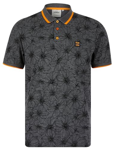 Tokyo Laundry Herren Poloshirt Capulet Baumwollmischung Pique Tropical Hawaiian Print, Dark Shadow Grey, L von Tokyo Laundry