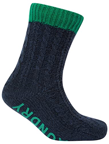 Tokyo Laundry Herren-Socken mit Fleece-Futter, mit Zopfmuster, Shady Glade Green, Einheitsgröße von Tokyo Laundry