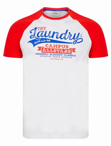 Tokyo Laundry Herren-T-Shirt, Baseball-Stil, Raglanärmel, Baumwolljersey, Rundhalsausschnitt, High Risk Red, XXL von Tokyo Laundry