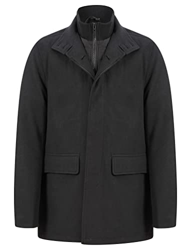 Tokyo Laundry Herren Tulum Tailored Over Coat mit Trichterhals Einsatz, Indus - Schwarz, L von Tokyo Laundry