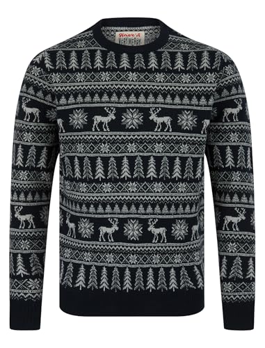 Tokyo Laundry Merry Christmas Herren Nordic Fair Isle-Stil Strickpullover Xmas Pullover, Nilsen - Ink, L von Tokyo Laundry