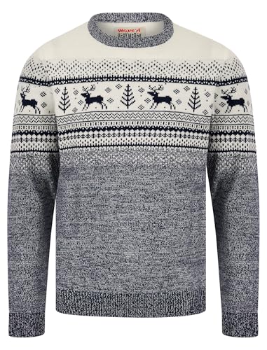 Tokyo Laundry Merry Christmas Herren Nordic Fair Isle-Stil Strickpullover Xmas Pullover, Rifkin - Navy Twist, S von Tokyo Laundry