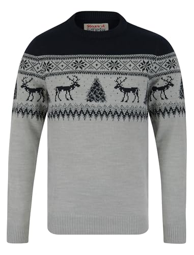 Tokyo Laundry Merry Christmas Herren Nordic Fair Isle-Stil Strickpullover Xmas Pullover, Weststag - Ink, M von Tokyo Laundry
