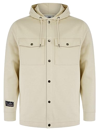 Phantom Hooded Brushback Fleece Overshirt Jacket in Stone - Tokyo Laundry - S Phantom Hooded Brushback Fleece Overshirt Jacket in Stone - Tokyo Laundry - S von Tokyo Laundry