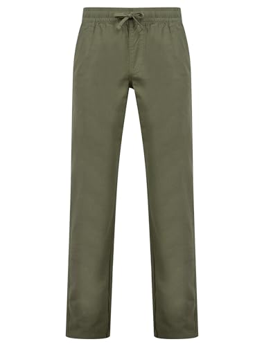 Tokyo Laundry Renn Herrenhose aus Baumwollleinen, bequeme Passform, elastischer Bund, Hellkhaki, XL von Tokyo Laundry