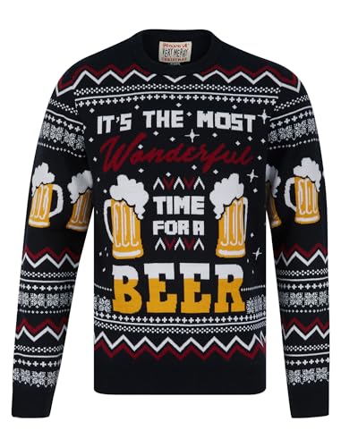 Tokyo Laundry Weihnachtspullover für Herren mit Aufschrift "Merry Christmas", Most Wonderful - Ink, XXL von Tokyo Laundry