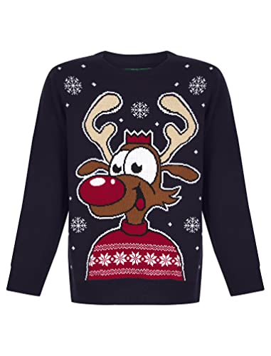 Tokyo Laundry Weihnachtspullover für Jungen, mit LED-Beleuchtung, Happy Deer Tinte, 4-5 Jahre von Tokyo Laundry