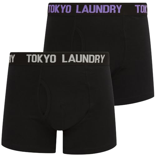 Weymouth (2 Pack) Boxer Shorts Set in Dahlia Purple/Light Grey Marl - Tokyo Laundry - L von Tokyo Laundry