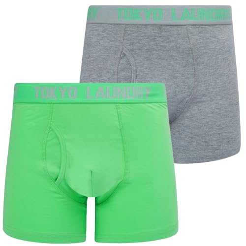 Whiston (2 Pack) Boxer Shorts Set in Light Grey Marl/Absinthe Green - Tokyo Laundry - XXL von Tokyo Laundry