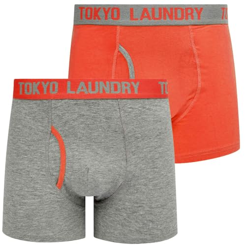 Whitehead (2 Pack) Boxer Shorts Set in Cayenne/Light Grey Marl - Tokyo Laundry - L von Tokyo Laundry