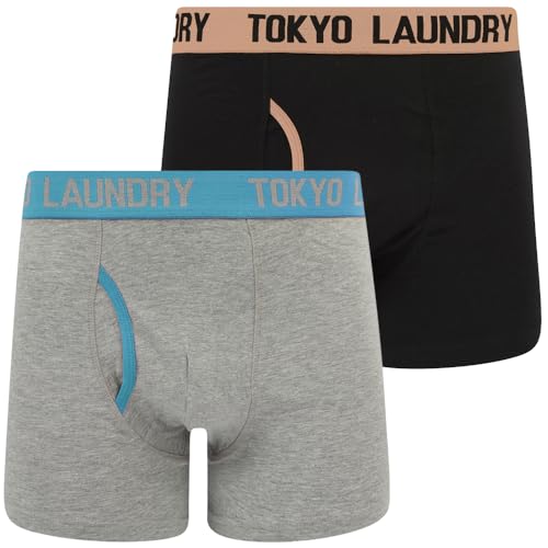 Wilton (2 Pack) Boxer Shorts Set in Peach Amber/Blue Moon - Tokyo Laundry - XL von Tokyo Laundry