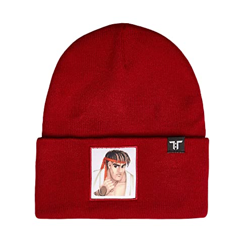 Tokyo Time Street Fighter 5.1 cm Beanie Mütze – Ryu Red, rot, Einheitsgröße von Tokyo Time