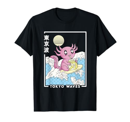 Axolotl Bananenmilch Japanische Wellen Kinder Kawaii Ästhetik T-Shirt Axolotl Bananenmilch Japanische Wellen Kinder Kawaii Ästhetik T-Shirt von Tokyo Waves: Finest Japanese Aesthetic