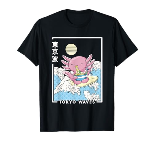 Axolotl Eating Ramen Japanische Wellen Kinder Kawaii Ästhetik T-Shirt Axolotl Eating Ramen Japanische Wellen Kinder Kawaii Ästhetik T-Shirt von Tokyo Waves: Finest Japanese Aesthetic