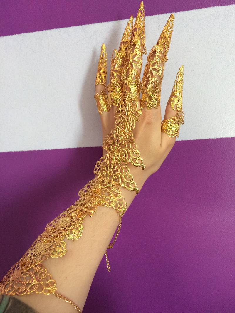 Doppelarmschmuck Rüstung Gelenkhände Und 10 Fingerringe Komplettset Vollgold Doppelarmschmuck Rüstung Gelenkhände Und 10 Fingerringe Komplettset Vollgold von TokyoStories