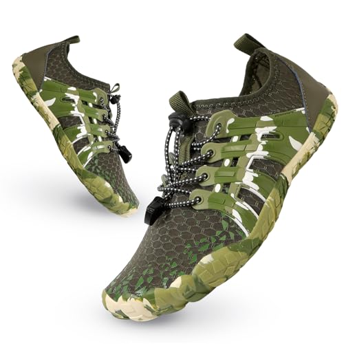 Badeschuhe Kinder Jungen Mädchen Wasserschuhe Barfußschuhe rutschfest Schnell Trocknend Schwimmschuhe Strandschuhe Sommer Aquaschuhe Kleinkind für Beach Pool Surfen Barfuss Armeegrün 26 von Tolaler