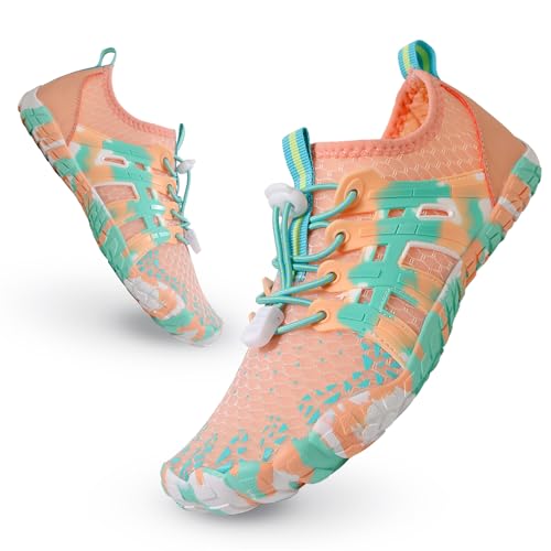 Badeschuhe Kinder Jungen Mädchen Wasserschuhe Barfußschuhe rutschfest Schnell Trocknend Schwimmschuhe Strandschuhe Sommer Aquaschuhe Kleinkind für Beach Pool Surfen Barfuss Hautfarbe 27 von Tolaler