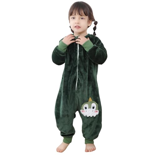 Thermo Schlafanzug Kinder Schlafsack Winter Baby Mit Füßen Schlummersack Winterschlafsack Mit äRmel Warme Gefüttert Babyschlafsack Schlafstrampler Junge MäDchen Pyjama 80 Einhörniger Drache von Tolaler
