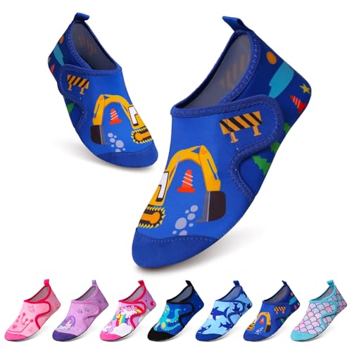 Tolaler Kinder Aquaschuhe, Anti-Rutsch Verdickte Sohle Kids Beach Schuhe Weiche und Langlebige Kinder Beachschuhe Geeignet für Jungen Mädchen Baby Beach Pool Surfen Garten von Tolaler