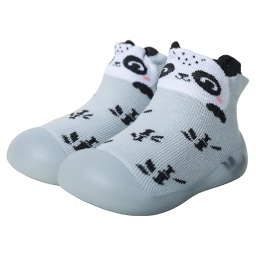Tolaler Sockenschuhe Baby Krabbelschuhe rutschfeste Barfußschuhe Kinder Weicher Stricken Niedlicher Cartoon Lauflernschuhe 24-36 Monate Kleiner Panda von Tolaler
