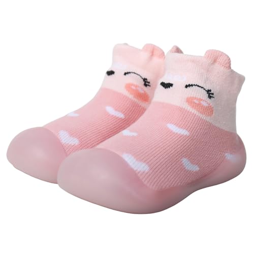Tolaler Sockenschuhe Baby Krabbelschuhe rutschfeste Barfußschuhe Kinder Weicher Stricken Niedlicher Cartoon Lauflernschuhe 24-36 Monate Kurzer Fuchs von Tolaler