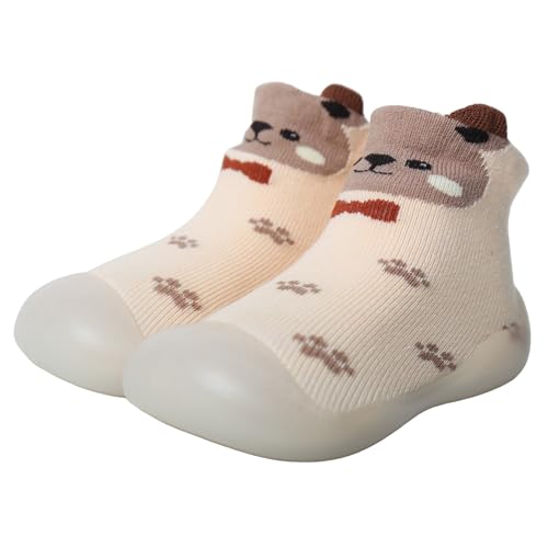 Tolaler Sockenschuhe Baby Krabbelschuhe rutschfeste Barfußschuhe Kinder Weicher Stricken Niedlicher Cartoon Lauflernschuhe 24-36 Monate Kurzer Hund von Tolaler
