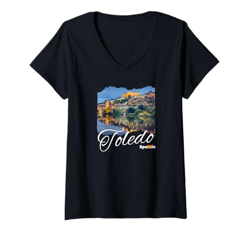 Damen Toledo Spanien Souvenir/Toledo T-Shirt mit V-Ausschnitt Damen Toledo Spanien Souvenir/Toledo T-Shirt mit V-Ausschnitt von Toledo Spanien Souvenir Store