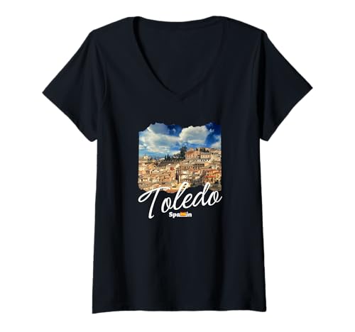 Damen Toledo Spanien Souvenir/Toledo T-Shirt mit V-Ausschnitt Damen Toledo Spanien Souvenir/Toledo T-Shirt mit V-Ausschnitt von Toledo Spanien Souvenir Store