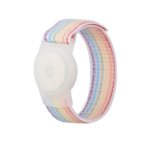 Nylon für Airtag Armband Kinder, AirTags Weiche Silikon-Uhrenarmbänder, Nylon Bracelet für AirTag, GPS-Tracker-Uhrenarmband, Anti-Kratz-Schutz für die Positionierung des Airtag-Tracking-Armbands (B) von Tolenre