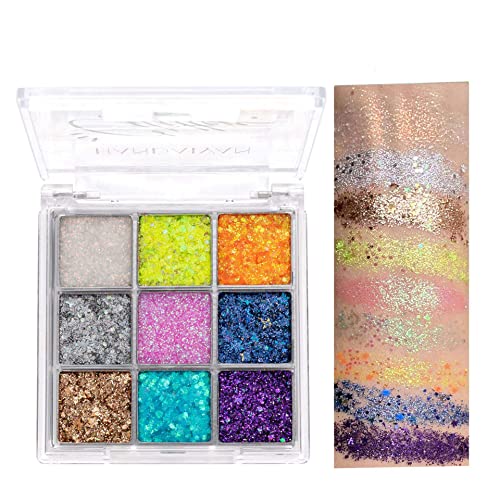 Tolenre 9 Farben Lidschatten, Neon Lidschatten Make-up, 9 Farben Lidschatten-Paletten, 9 Farben Lidschatten-Palette Mattschimmer Lang Anhaltender, Wasserdichte Lidschatten-Kosmetikpalette (01) von Tolenre