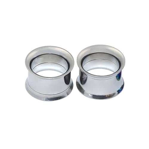 Tolldek 12mm Ohrentunnel 2er, Reifen Flexible Dünne Expander Messgeräte Ohrringe, Edelstahl Silber Ohrringe für Männer Frauen Körper-Piercing Schmuck von Tolldek