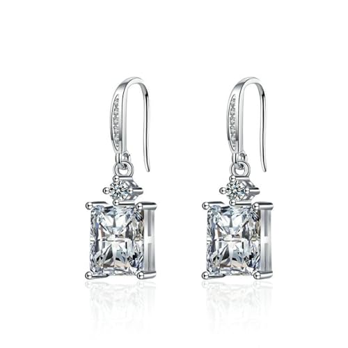 Tolldek 14K Weißgold 585 Ohrstecker Frauen, Moissanit Baumeln Ohrhänger Rechteckschliff, Au585 Gold Ohrringe Jugendstil mit Moissanit Echt Gold Tolldek 14K Weißgold 585 Ohrstecker Frauen, Moissanit Baumeln Ohrhänger Rechteckschliff, Au585 Gold Ohrringe Jugendstil mit Moissanit Echt Gold von Tolldek