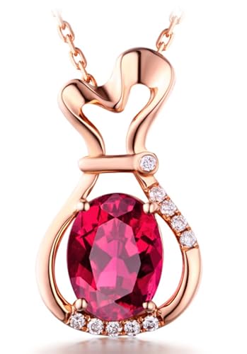 Tolldek 18 Karat Gelbgold Au750 Ketten für Damen, 1.6ct Rot Labor Erstellt Rubin Statement Kette Ethnic Glückliche Tasche 18K Gold Echt Gold Schmuck, 45cm Tolldek 18 Karat Gelbgold Au750 Ketten für Damen, 1.6ct Rot Labor Erstellt Rubin Statement Kette Ethnic Glückliche Tasche 18K Gold Echt Gold Schmuck, 45cm von Tolldek