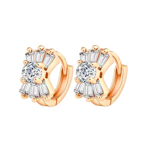 Tolldek 18K 750 Gelbgold Frauen Ohrringe, Moissanit Hoop Creole Blumen Creolen, Au750 Gold Ohrringe Boho mit Moissanit Echt Gold Schmuck von Tolldek