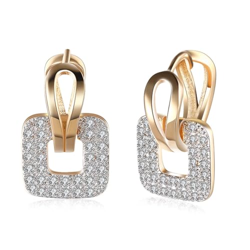Tolldek 18K Au750 Gold Ohrstecker Frauen Echt Goldschmuck, Diamant Klassiker Ohrhänger, Gelbgold 750 Ohrringe Boho Echt Goldschmuck von Tolldek