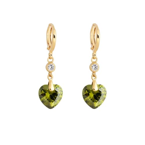 Tolldek 18K Gold 750 Ohrringe Echte Goldschmuck, Grün Granat Hoop Creole Herz Ohrhänger Herzschliff, Gelbgold Au750 Ohrringe Nickelfrei mit Moissanit Echte Goldschmuck Tolldek 18K Gold 750 Ohrringe Echte Goldschmuck, Grün Granat Hoop Creole Herz Ohrhänger Herzschliff, Gelbgold Au750 Ohrringe Nickelfrei mit Moissanit Echte Goldschmuck von Tolldek