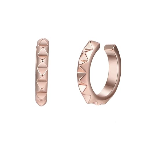 Tolldek 18K Rotgold Damen Ohrstecker Echtes, Geometrisch Ohrklemme, Au750 Rosegold Ohrringe Damen Echtes von Tolldek