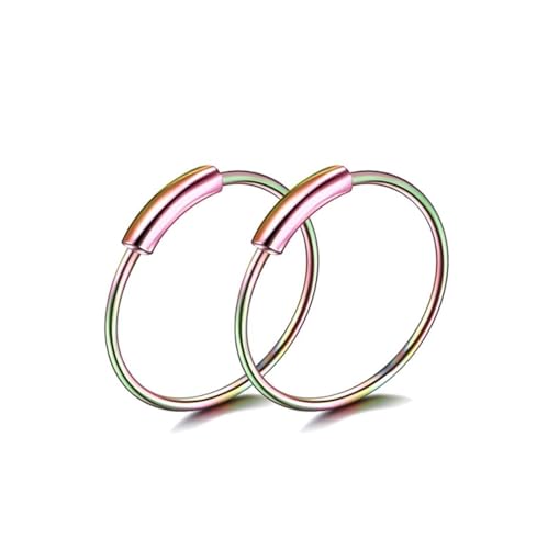 Tolldek 2Pcs Edelstahl Nasenringe Set, Bunt 0.6MM Hoop Nasenring Dünn, Septum Ring, Ohrringe Lippenring für Herren Damen von Tolldek
