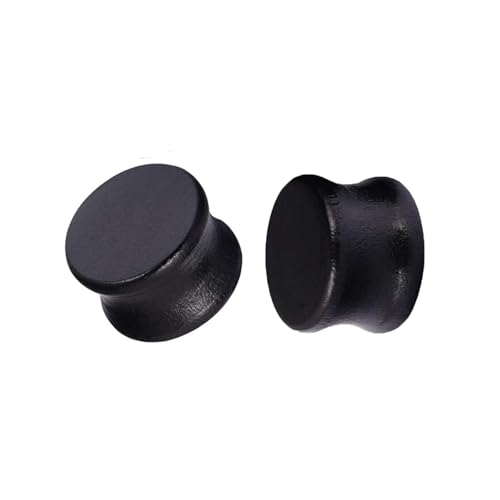 Tolldek 2pcs 6mm Ohrentunnel, Hölzern Piercing Ohrringe Ohren Double Flared Tunnel, Holz Schwarz Ohrringe für Männer Frauen Ohr Expander Piercing Schmuck von Tolldek